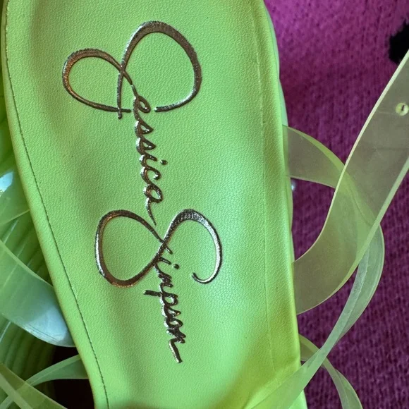 Jessica Simpson Neon Green Platform Sandals green Straps Size 7 NWOT - Picture 5 of 11